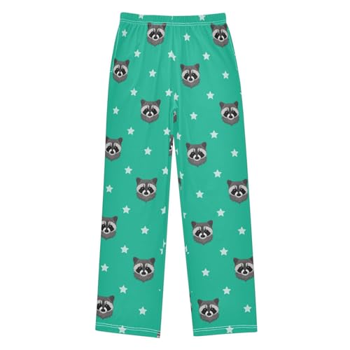 Boys' Pants Cute Beautiful Raccoon Long Bottoms Jogger Pants Elastic Waist Trousers with Pockets S-XL