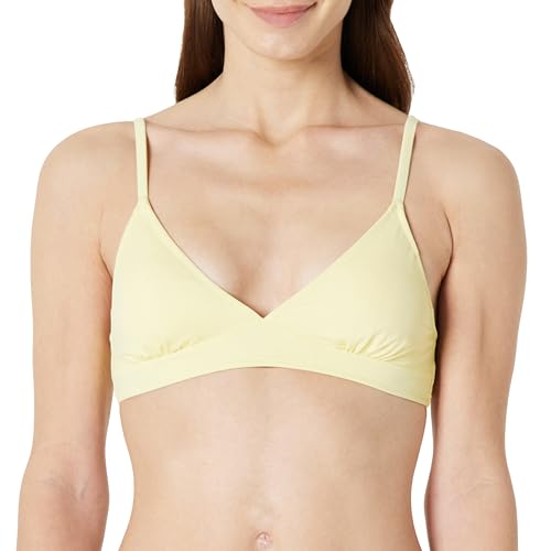 Amazon Essentials Womens Light-Support Classic Bikini Swimsuit Top Light Yellow Small