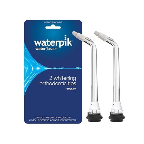 Waterpik Whitening Water Flosser Replacement Tip, Orthodontic, White & Black, 2 Count
