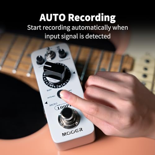 Image of MOOER Micro Looper II Guitar Loop Effect Pedal 480 Minutes | AUTO REC Function, 480 Minutes Recording Time, 3 Saving Banks and 16 Slots Per Bank, Durable Metal Box