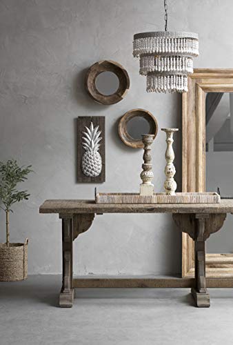 Creative Co-Op 3-Tier Round Metal Chandelier with Hanging Wood Beads - Image 11