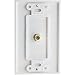 CableWholesale White Decora Wall Plate with F-Pin Female Coupler with F-Pin Coax Cable Wall Plate