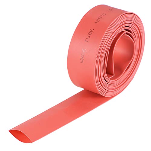 Tubo termorretráctil uxcell rojo de 16 mm para aislar cables con relación 2:1 en rollo de 3 m