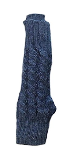 Guantes sin dedos de lana azul oscuro para mujer ideales para usar el móvil en invierno