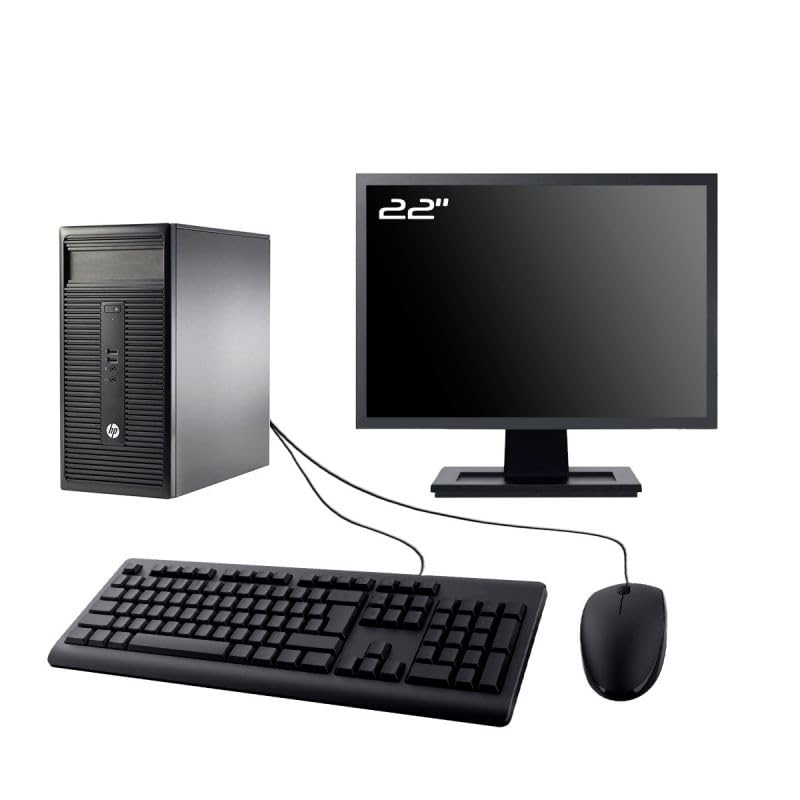 PC HP 280 G1 MT - Intel Core I5-4430 3 GHz (6 MB), 16 GB DDR3, SSD 250 GB, senza unità ottica, connessione Wi-Fi USB Windows 11, tastiera + mouse + schermo da 22