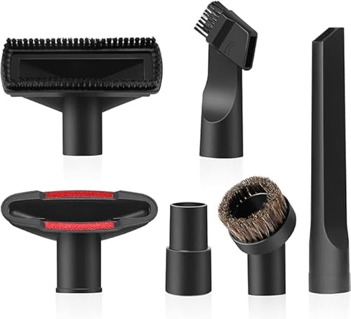 LANMU Universal Vacuum Attachments, 32mm(1 1/4 inch) and 35mm(1 3/8 inch) Dust Brush Crevice Tool Nozzle Adapter Accessories Cleaning Kit for Standard Hose (6 Pack)