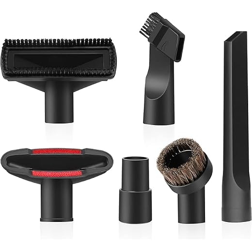 LANMU Universal Vacuum Attachments, 32mm(1 1/4 inch) and 35mm(1 3/8 inch) Dust Brush Crevice Tool Nozzle Adapter Accessories Cleaning Kit for Standard Hose (6 Pack)
