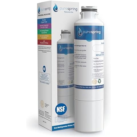 PureSpring NSF 42 Certified Replacement Samsung Refrigerator Water Filter for DA29-00020B, RF26J7500SR, DA29-00019A, HAF-CIN, HAF-CIN/EXP, RH22H9010SR/AA, RS261MDRS, RF263BEAESR, RF23HCEDBSR (1 Pack) Cover