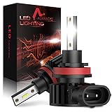 🚗【Efecto de luz más amplio y más lejano】AUXIRACER bombilla H11/H8/H9 led coche está hecha con chipsets COB superiores, flujo de eficacia luminosa de hasta 12,000LM por par (6,000LM/bombilla). 60W de potencia (30w por), 6500K de temperatura de color blanco xenón, 300% más brillante que el halógeno original, sin dispersión, sin mancha oscura, la mejor opción para actualizar sus bombillas.Son grandes reemplazos perfecto para los faros halógenos con xenon.