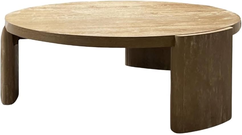 1pc Round Coffee Table Panel Base Rubberwood Oak