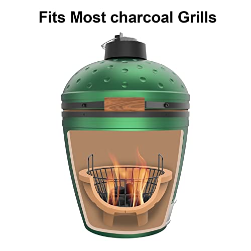 Bmmxbi Charcoal Ash Basket For Large Big Green Ggg Grill Pit Boss, Louisiana Kamado Joe Grill Charcoal Basket -Porcelain Steel #TOP3