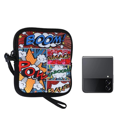 kwmobile Étui pour Smartphone Pliable - Étui en néoprène - Étui pour téléphone XXS - 3/3,5" Pop Art - pour Mobiles de Dimensions 10 x 8 x 2 cm