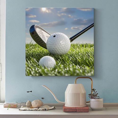 Toile murale abstraite déco salon impression canvas balle de golf - 3