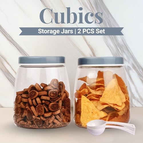 Image of FLAIR Cubics Stackable Container Set (Blue, Set of 2 (1500ml each))