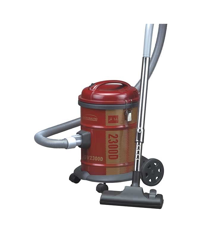 Generaltec GV2300D 18 Liter Drum Vacuum Cleaner w/Multi-Stage Filtration, Low Noise, Strong Suction Power, Wheels | Drum Vacuum Cleaner | Home Appliance | 1 Year Manufacturer Warranty