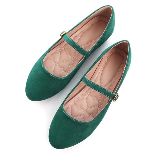 Image of LUXINYU Women's Slip on Flats,Classy Round Toe Solid Classic Mary Jane Ballet Dance Shoes Soft Comfortable PU Flat Shoes