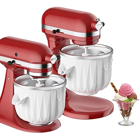 Ice Cream Attachment for KitchenAid Stand Mixer, Compatible with KitchenAid 4.5 Qt and Larger Stand Mixers, 2-Quart Frozen Yogurt - Ice Cream & Sorbet Gelato Maker by GVODE Cover