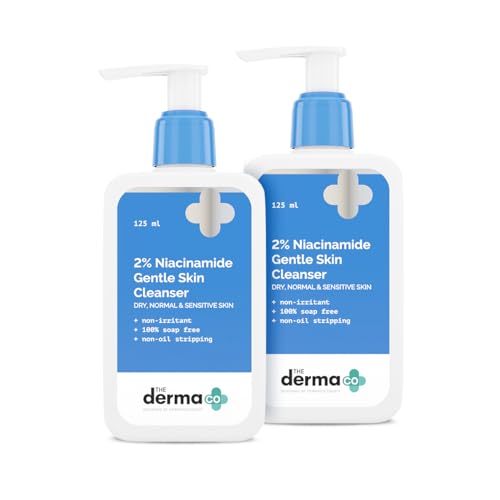 Image of The Derma Co 2% Niacinamide Gentle Skin Cleanser for All Skin Types | Non-Irritant | 100% Soap-Free | 125ml (Pack of 2)