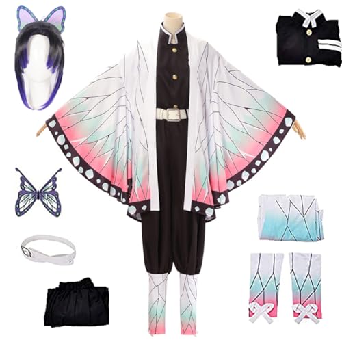 Todoroki Shoto Anime Womens Cosplay Costumes Kochou Suit Full Set Halloween Party Outfit(Purple(Wig), M)
