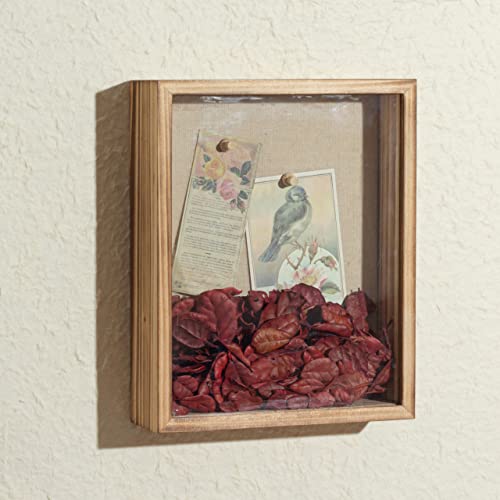 Image of Shadow Box Frame 8x10 Shadow Box Display Case with Linen Back of Awards Memorabilia Flower, Pictures, Keepsakes、Bouquet、Medals and More Photos Memory Box