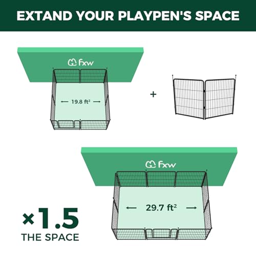Image of FXW Instant Dog Playpen, RV Camping, Outdoor & Yard, 32 inch H, 2 Panels