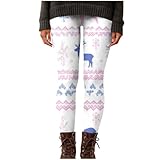 KHIRVWL Yogahose Damen Leggings Mit Weihnachtsmuster Jogginghose Damen Modische Stretch Hose Freizeithose Strumpfhose Sporthose Blickdicht Leggins Trainingshose Laufhosen Luftige Bequeme Stoffhose