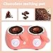 Candy Chocolate Melting Pot Electric Fondue Pot Set Double Chocolate Melting Pot Butter Cheese Melt Warmer Pink for Home Parties with Tool Chocolate Melting Pot Fondue Mini Fondue Candy Maker
