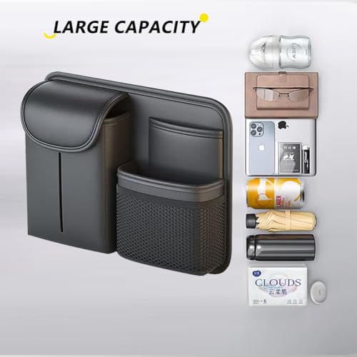 Tumecos Car Seat Back Storage Bag,Backseat Organizer with Tissue Box, Large Capacity Rear Seat Storage Pocket, Universal for Most Vehicles by Tumecos - Image 4