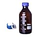 DONLAB MBW-5003 Glass 500ml Amber Brown Round Media Storage Bottle Reagent Bottle With PTFE 3-Hole Mobile Phase Cap GL45