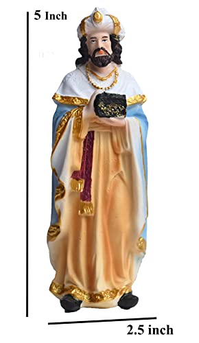 Image of KariGhar Resin Crib Set Idol Statue for Christmas Nativity Scene, Pack - Crib House, Mary, Joseph, Baby Jesus, Angel, 3 Wise Men, the Shepherd, 7 Animals, Set of 16 Pieces, 5 Inch