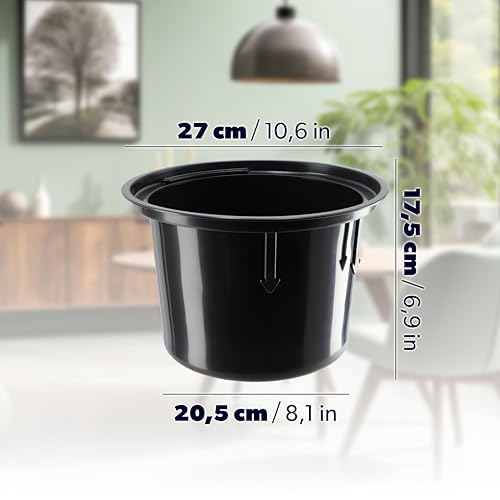 KADAX Blumentopf mit Einsatz und Griffen, Pflanzkübel aus Kunststoff in 5 Größen, UV-Resistenter Topf, Wetterbeständige Pflanzvase hoch… – Ansicht 3