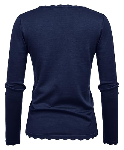 Image of GRACE KARIN Fall Sweaters for Women 2026 Long Sleeve Crewneck Business Casual Tops High Stretchy Knit Fitted Pullover Sweater