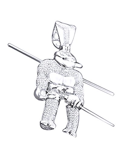 AFFY Plata Fina 925 Plata chapada en Oro Blanco de 18 K Redonda White Cubic Zirconia