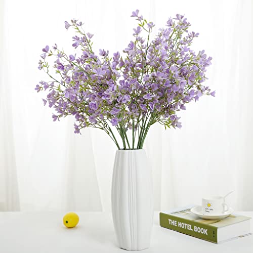 Grand Verde 29” Forget-Me-Not Artificial Flowers Faux Bouquet Long Stems For Tall Vase, Diy Crafts Home Decoration, Bulk 5Pcs (Purple) #TOP4