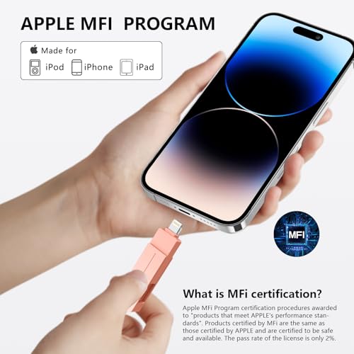 Tmmhigk Mfi Certified Flash Drive For Iphone Photo Stick - 512G High Speed External Usb Thumb Drives Photo Storage Memory Stick For Iphone/Ipad/Android/Pc thumb #3