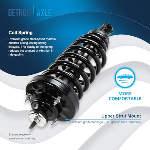 Image of Detroit Axle - Rear 6pc Steering Knuckles Kit for 2006-2010 Ford Explorer Mercury Mountaineer, 2 Steering Knuckles and Wheel Bearing Hubs 2 Struts & Coil Spring 2 Sway Bars Replacement Suspension