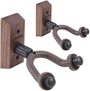 Guitar Wall Mount Hanger Walnut 2-Pack, Ohuhu Guitar Hanger Wall Hook Holder St