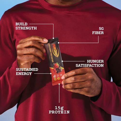 Image of Choco Berry Protein Bar | 15g Protein Energy Bar | Gluten Free High Fiber Healthy Snack | Zero Added Sugar Nutrition Bar | Daily Fitness, Gym & Diet Snack - 50g (Pack of 6)