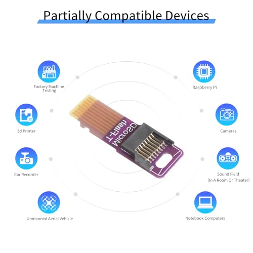 Micro SD Card Extension Board 3D Printer External Micro SD Card Car Navigation Memory Card Male to Female Extension Cable Wear Resistant PCB Board (6 pcs)