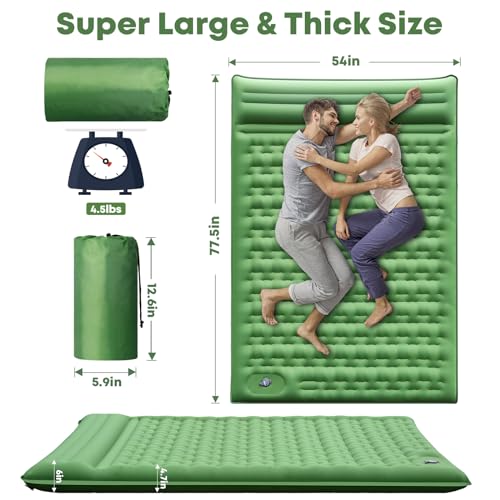 Sleeping-Pad-47-Extra-Thick-Upgraded-Reinforced-Support-Structure-with-Built-in-Foot-Pump-and-Pillows-Portable-Camping-Air-Mattress-Bed-for-Tent-Backpacking-Hiking