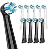 Testine Compatibile con Oral B iO Spazzolino Elettrico, per Oral B iO 2/3/4/5/6/7/8/9/10 serie, setole morbide per proteggere denti e gengive, nero/bianco, 10 pz