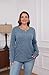 XIEERDUO Womens Sweaters Fall Tunics for Women Long Sleeve Shirts Women's Clothing Blue M