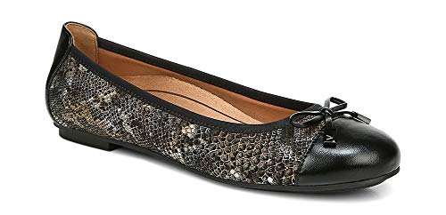 Vionic Women's Spark Minna Ballet Flat - Ladies Ballet Flat with Concealed Orthotic Arch Support Medium 7 Pewter Boa US