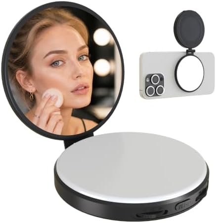 Magnetic Selfie Light, LED Phone Ring Light for iPhone MagSafe, Portable Magnetic Phone Fill Lights for Selfies TikTok Video Call Makeup Photography YouTube Vlog - Black