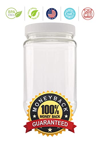 Clearview Containers | Airtight Pantry Containers For Arts & Crafts, Peanut Butter, Honey, Jams Flour, Sugar, Diy Slime, Coffee (16 Ounce Jar, 6 Pack) #TOP2