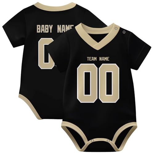 Image of KREDE Baby Clothes Unisex Bodysuit Jersey Style Custom Name Number for Baby Boys