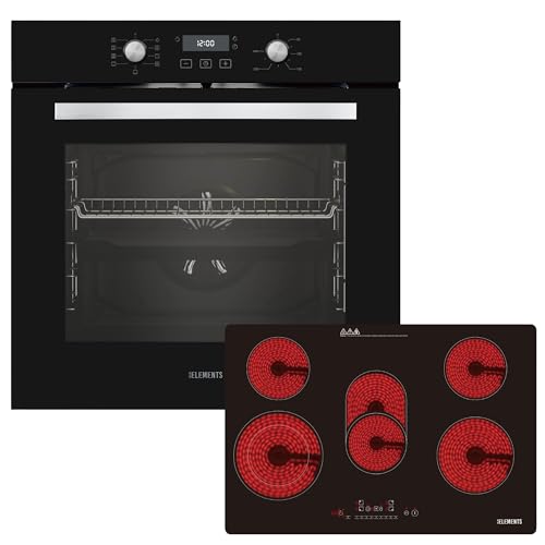 KB ELEMENTS Set cottura autosufficiente | 60 cm forno da incasso | piano cottura in vetroceramica da 77 cm | piano cottura in vetroceramica | 5 piani cottura | piano cottura elettrico 77 cm | grill |