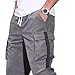 JEShifangjiusu Mens All Polyester Cargo Pants with Pockets Lightweight Ourdoor Hiking Travel Pant Relaxed Lounge Trouser (Grey,X-Large)