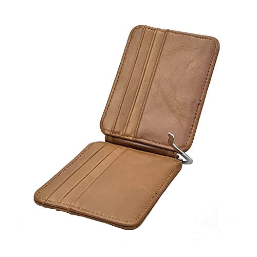 1 Pcs Real Slim Leather Wallet for Men,Real Leather Men's Bifold Wallet,Men's Dollar Bill Clip,Ultra Strong Stitching,Slim Billfold with 12 Card Slots