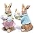 Hodao 2 PCS Easter Bunny Couple Decoration Spring Rabbit Decor Woodcut Figurines Tabletopper Decoration for Party Cute Rabbit Easter Day Gifts Decor for Home Holiday Party (Brown)